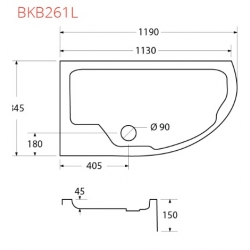 Kabina natryskowa Sigma Klio transparentna z brodzikiem i syfonem 120x85x195 Metalhurt lewa