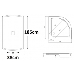Kabina natryskowa Sigma chinchila 70x70x185 Metalhurt z brodzikiem i syfonem