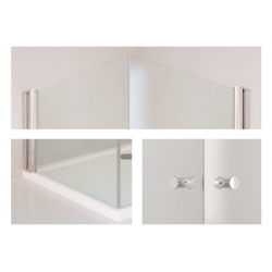 Kabina natryskowa FRESH LINE 90x90x195 drzwi prawe szkło transparentne, drzwi lewe lustro Metalhurt z brodzikiem i syfonem