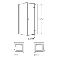 Kabina natryskowa FRESH LINE 90x90x195 prawa Sea-Horse z brodzikiem i syfonem