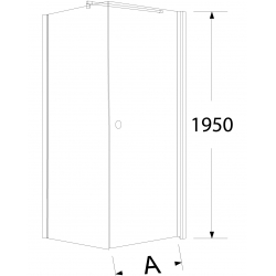 Kabina prysznicowa FRESH LINE drzwi lewe/prawe lustro, ścianka stała grafit 90x90x195 Metalhurt