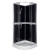 CLASSIC BLACK Kabina prysznicowa natryskowa z tylnymi ściankami 80x80x210 + brodzik +syfon 80x80 Kerra