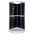 CLASSIC BLACK Kabina prysznicowa natryskowa z tylnymi ściankami 90x90x210 + brodzik +syfon 90x90 Kerra