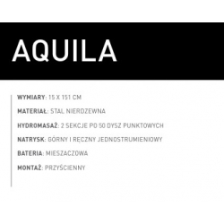Panel natryskowy srebrny z hydromasażem AQUILA Novoterm